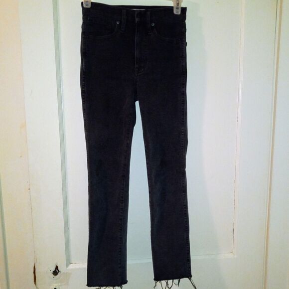 Madewell Stovepipe Skinny Jeans-Size 23-Banberry Wash-Raw Hem Edition-Stretch - Picture 2 of 10